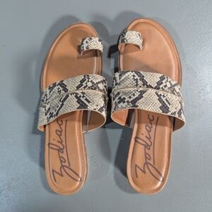 Zodiac Women's Snakeskin Sandals - Tan